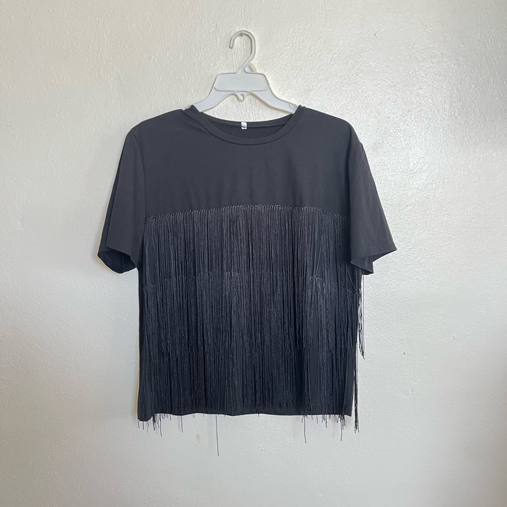 Black shirt with strings